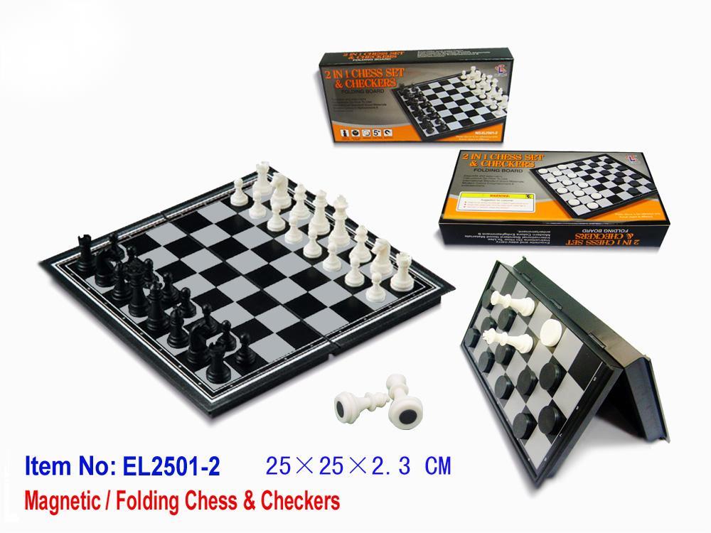 Magnetic Travel Chess - 2 in 1 Magnetic Chess &