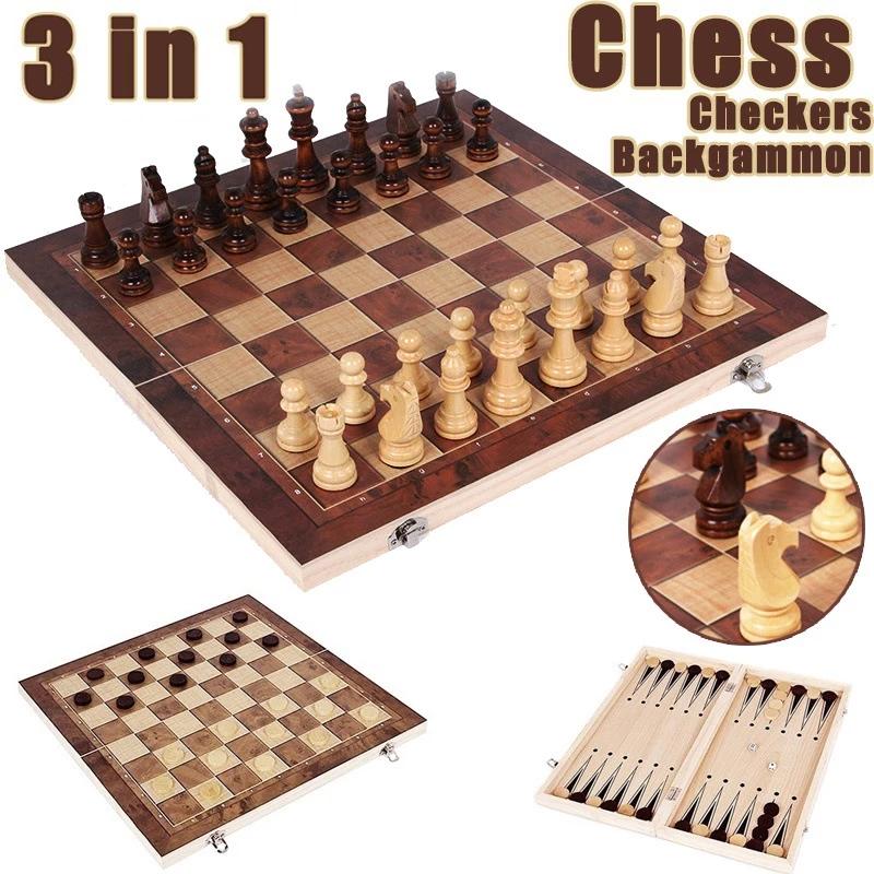 3 in 1 Chess Board, Folding Wo - Magnetic Travel Chess review and price