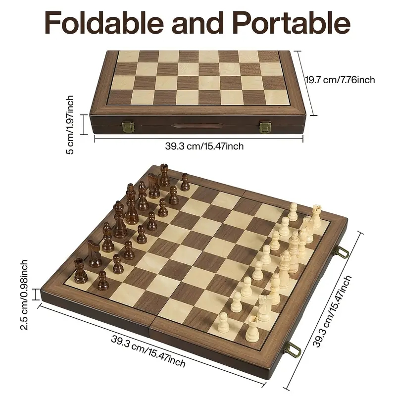 39.3cm/15.47inch magnetic wood - Magnetic Travel Chess review and price