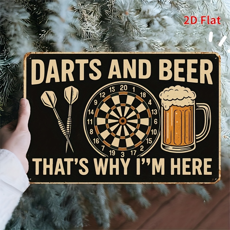 Tin Sign - Darts Board Beer Mu - Board Game Quote review and price