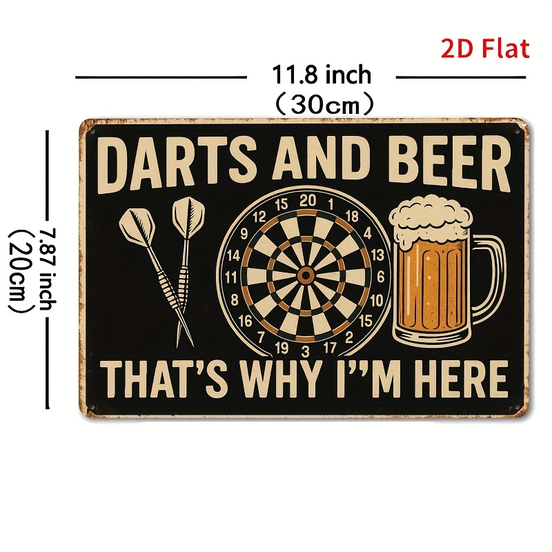 Tin Sign - Darts Board Beer Mu - Board Game Quote review and price