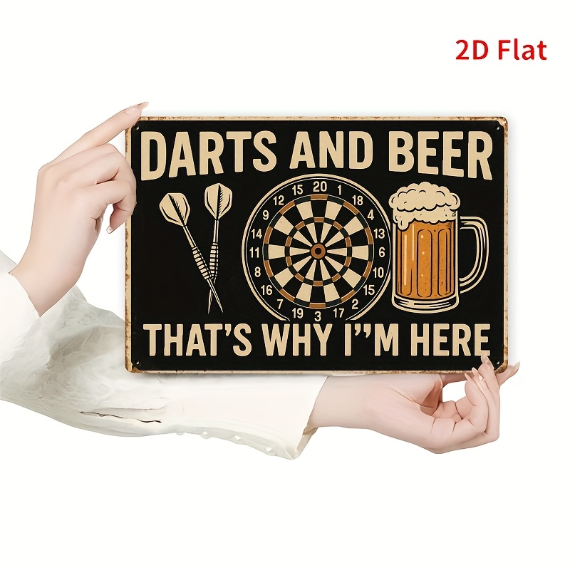 Tin Sign - Darts Board Beer Mu - Board Game Quote review and price