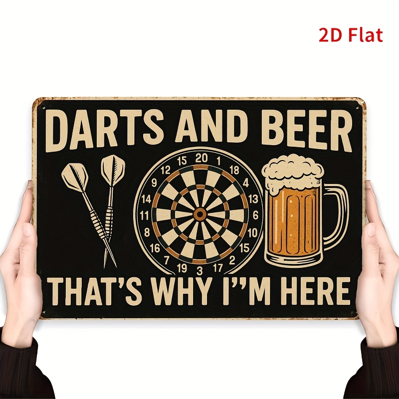 Tin Sign - Darts Board Beer Mu - Board Game Quote review and price