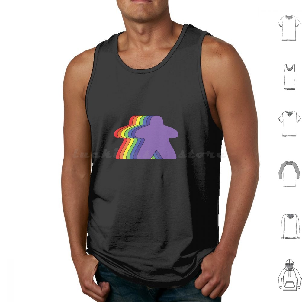 Rainbow Meeples Tank Tops Prin - Board Game Geek review and price